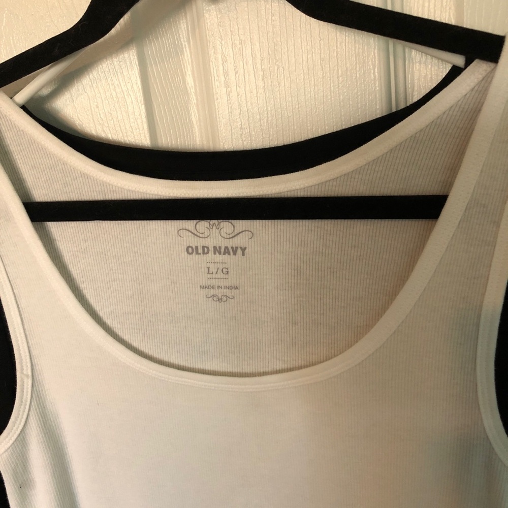 White Ladies Tank Top Size L Made In India Cotton - Picture 5 of 5